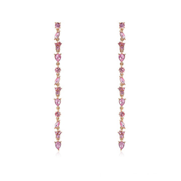 Long Hanging Colorful Crystal Earrings for Elegant Girls
